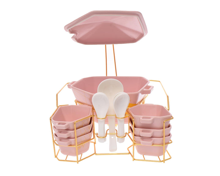 طقم6 مج شوربة+ملاعق+حلة باستاند اكسفورد