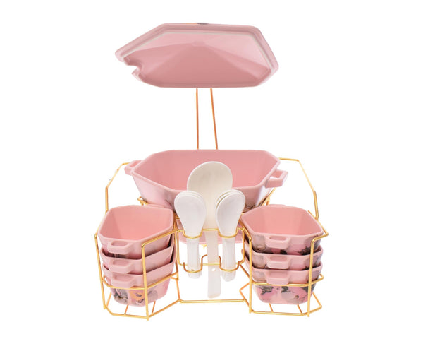 طقم6 مج شوربة+ملاعق+حلة باستاند اكسفورد