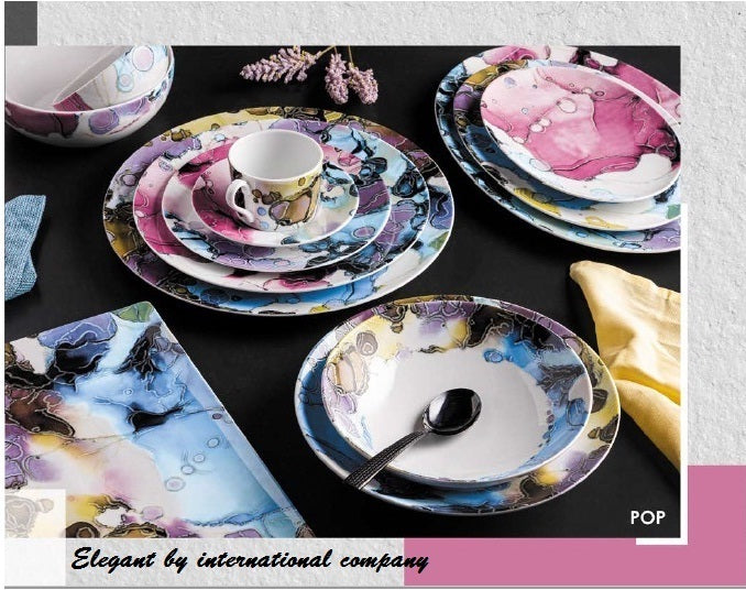 طقم عشاء 30 ق بورسلين بوب يخلي سفرتك تحفة وشكله أنيق جدًا، مناسب لكل بيت مصري.