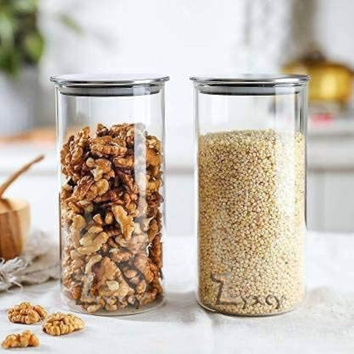 برطمان زجاج 1400مل بغطاء استانلس ديفا