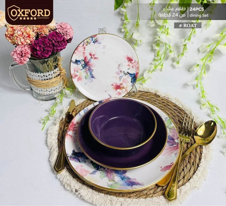 ROYAL طقم عشاء 24 ق لامع تركى اكسفورد
