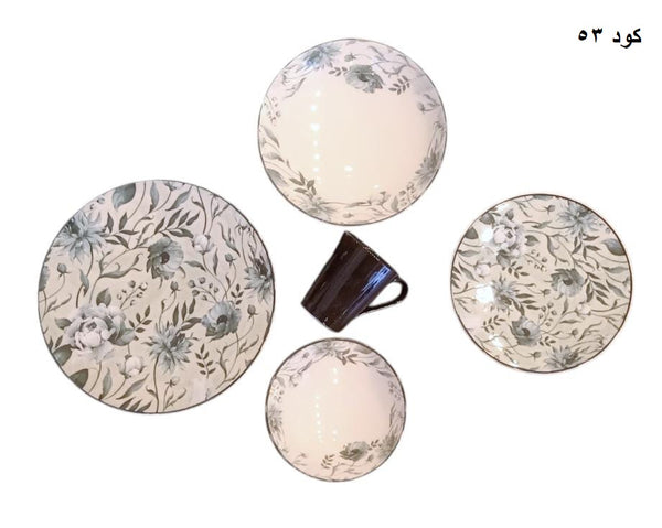 طقم عشاء 30 ق ديجيتال كود 53 يخلي سفرتك تحفة وشكله أنيق جدًا، مناسب لكل بيت مصري.