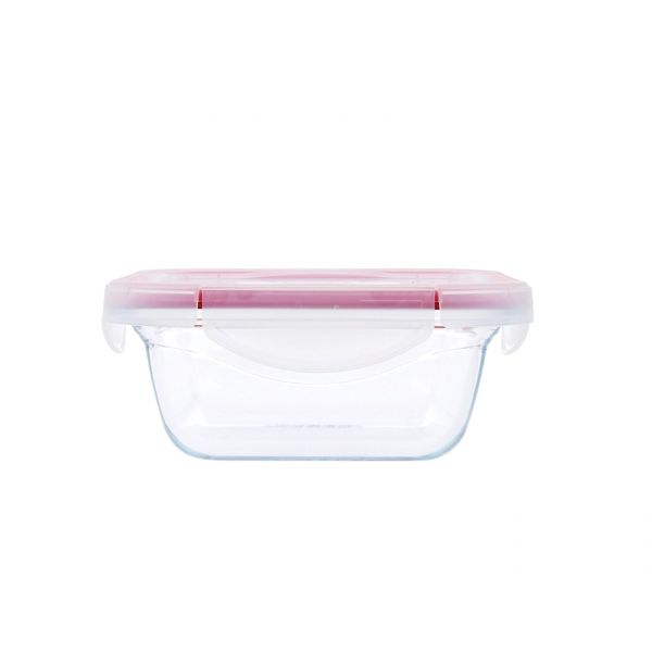 علبة ثلاجة 21 سم مربعة غطاء شفاف بيركس