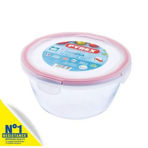 علبة ثلاجة 20 سم مدورة غطاء شفاف بيركس