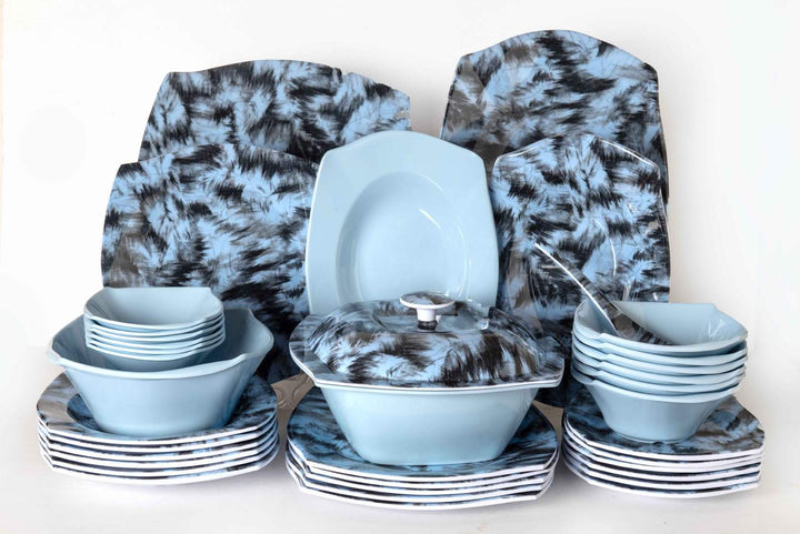 طقم ميلامين 38 ق مربع ريشة لبنى