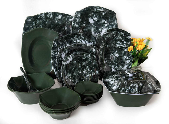 طقم ميلامين 38 ق مربع سكاى زيتى