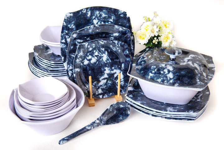 طقم ميلامين 38 ق مربع سكاى ازرق