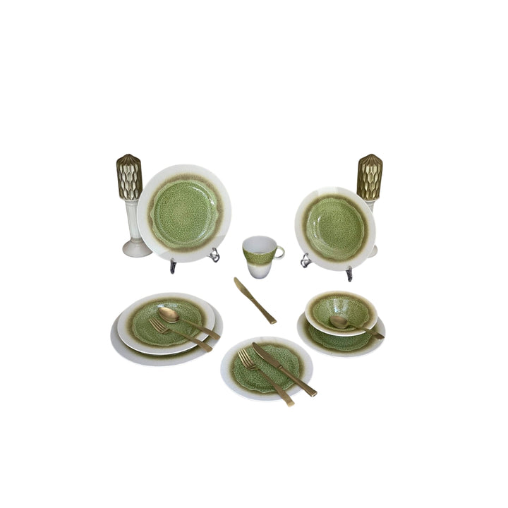 طقم عشاء 30 ق دويتو زيتى يخلي سفرتك تحفة وشكله أنيق جدًا، مناسب لكل بيت مصري.