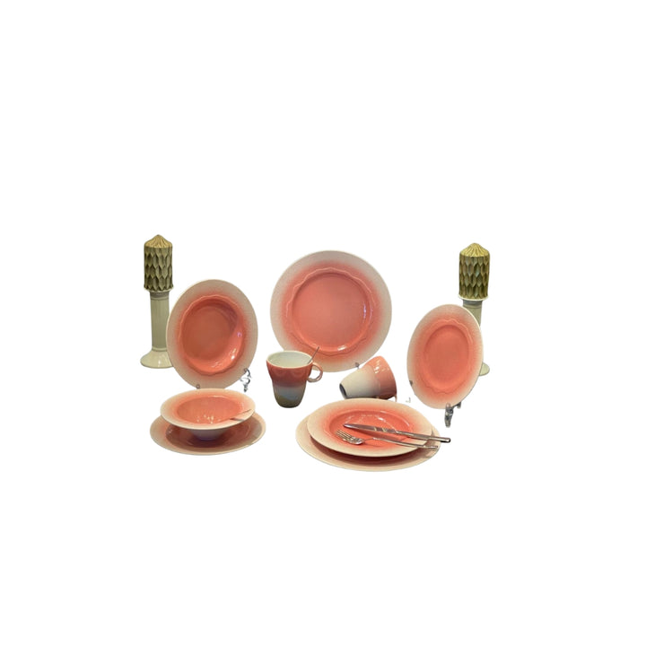 طقم عشاء 30 ق دويتو بينك يخلي سفرتك تحفة وشكله أنيق جدًا، مناسب لكل بيت مصري.