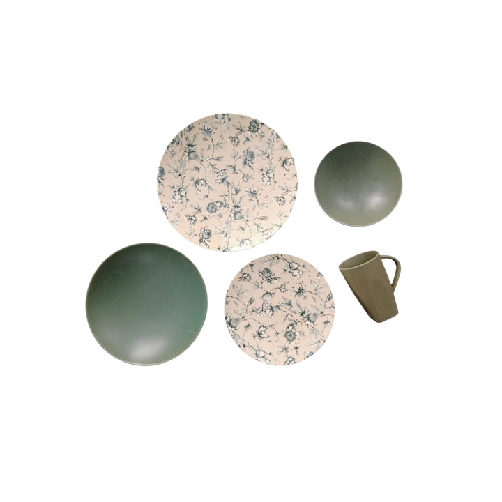 طقم عشاء 30 ق بورسلين بيج * زيتى * ورد يخلي سفرتك تحفة وشكله أنيق جدًا، مناسب لكل بيت مصري.