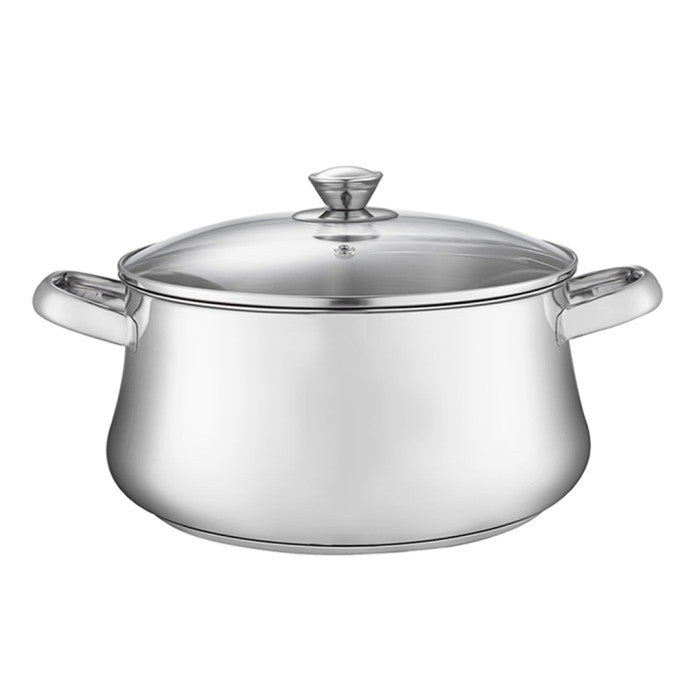 حلة يد استانلس غطاء زجاج 28