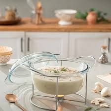حلة مدورة بالغطاء + استاند سيلفر بورجامPA-59013-61-5000