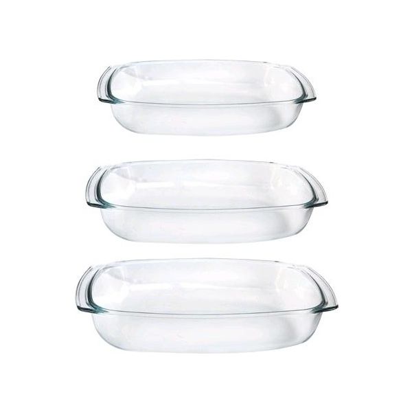 طقم 3 طاجن مستطيل حرارى ترميسيل