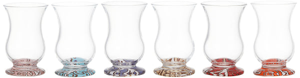 طقم 6 استكانة كعب الوان