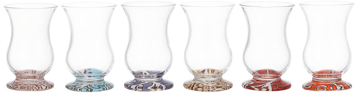 طقم 6 استكانة كعب الوان