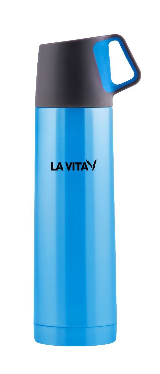 ترمس 0.5 لتر استانلس ازرق + كوب