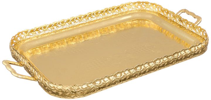 صينية تقديم مستطيلة باليد ذهبى كوين ان