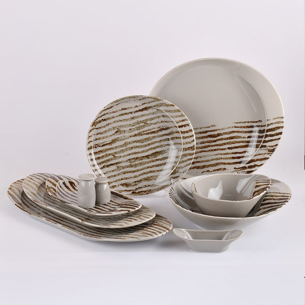 STRIPED GREY-طقم عشاء 30ق لوب اكسفورد