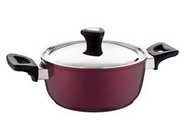 حلة سافلون 18 سم احمر يد ستيل