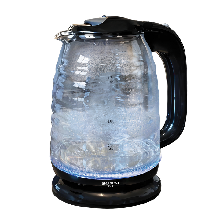 غلاية مياه سوناي -بيك 2200 وات، 1.7 لتر زجاج اضائة ليد – MAR-3755W
