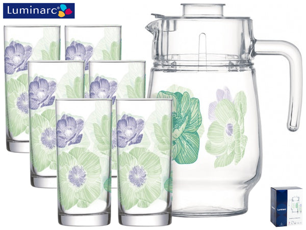 طقم عصير 7 ق انابيلا تركواز لومينارك