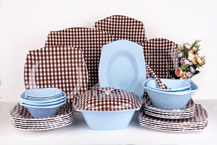 طقم ميلامين بيور38مربع ميكس كاروبنى×لبنى