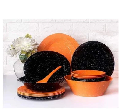 طقم ميلامين 38 ق مدور ميكس برتقالى