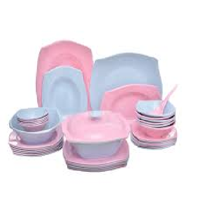 طقم ميلامين بيور 38 ق مربع روز×لبنى