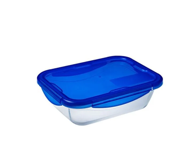 علبة ثلاجة مستطيلة 1.7 لتر غطاء كليبس